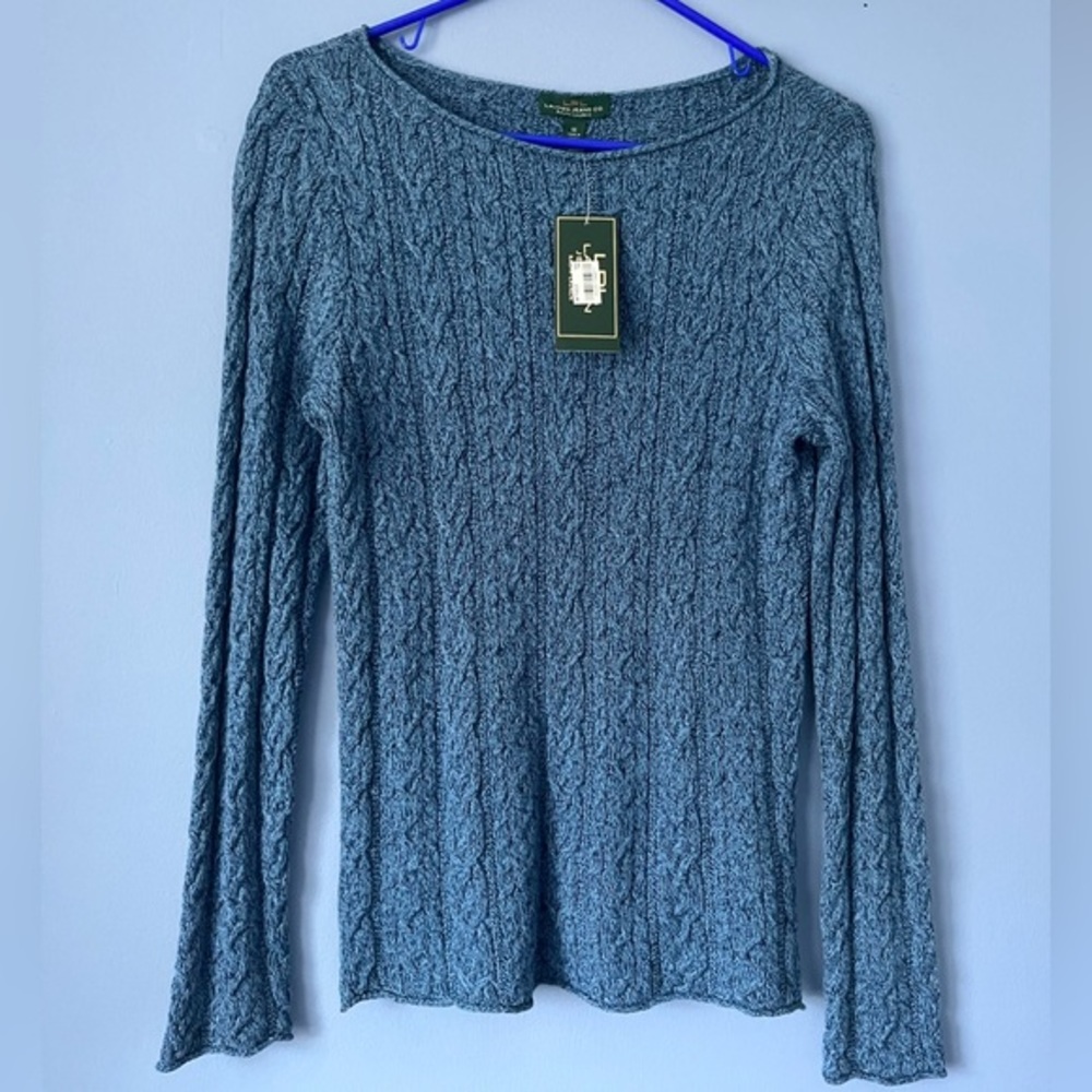 LRL Ralph Lauren Jeans Co Blue Cable Knit Sweater Medium